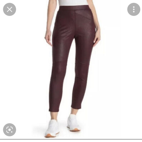 Free People Midnight Vegan Faux Suede Leather Leggings - Picture 1 of 10